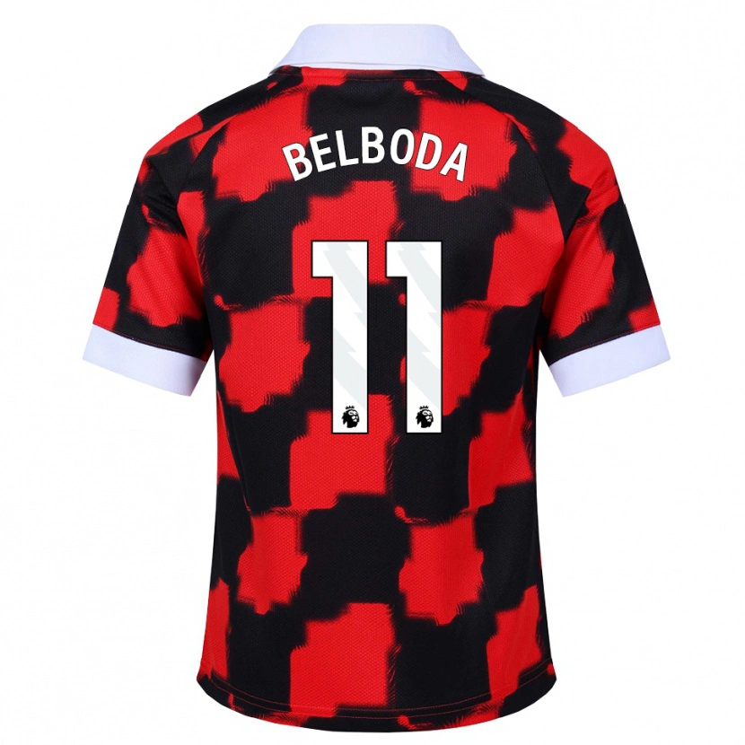 Danxen Criança Camisola Malachai Belboda #11 Vermelho Branco Preto Alternativa 2026/27 Camisa