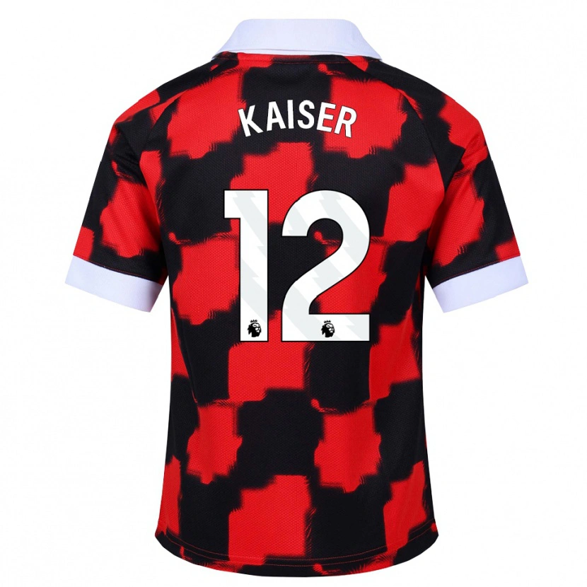Danxen Criança Camisola Dino Kaiser #12 Vermelho Branco Preto Alternativa 2026/27 Camisa