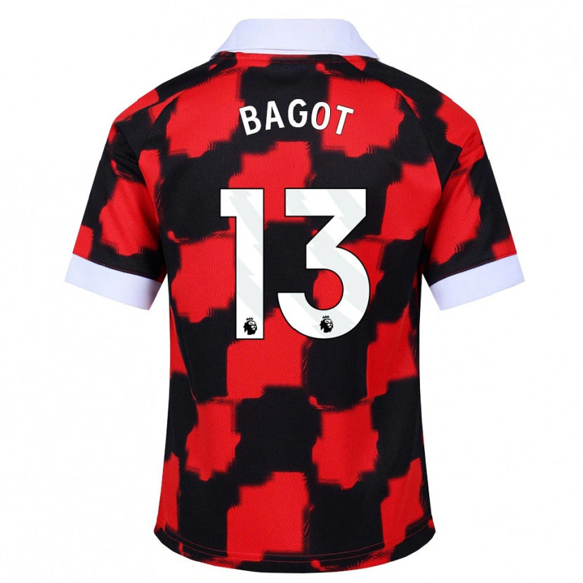 Danxen Criança Camisola Matthew Bagot #13 Vermelho Branco Preto Alternativa 2026/27 Camisa