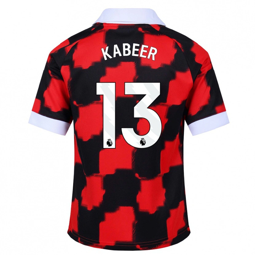 Danxen Criança Camisola Eric Kabeer #13 Vermelho Branco Preto Alternativa 2026/27 Camisa
