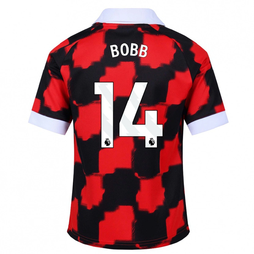 Danxen Criança Camisola Oscar Bobb #14 Vermelho Branco Preto Alternativa 2026/27 Camisa