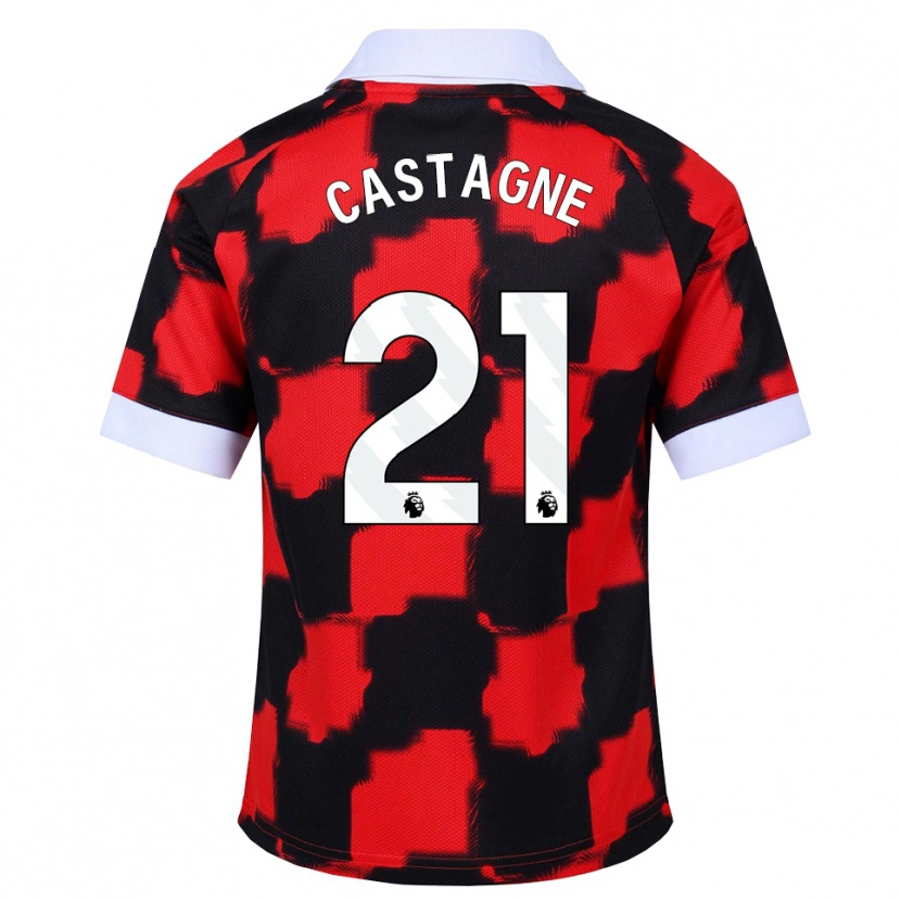 Danxen Criança Camisola Timothy Castagne #21 Vermelho Branco Preto Alternativa 2026/27 Camisa