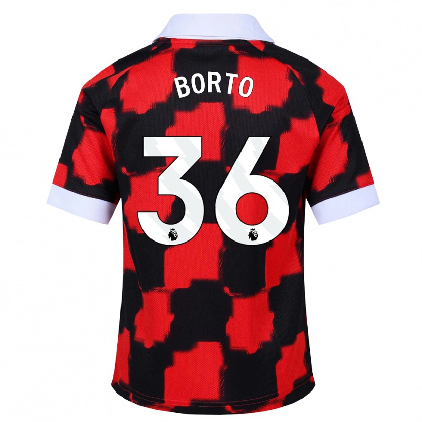 Danxen Criança Camisola Alex Borto #36 Vermelho Branco Preto Alternativa 2026/27 Camisa