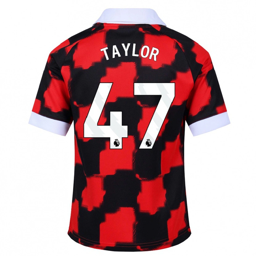 Danxen Criança Camisola Bo Taylor #47 Vermelho Branco Preto Alternativa 2026/27 Camisa