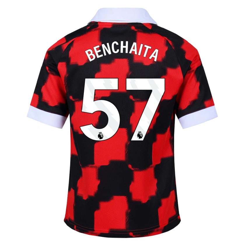 Danxen Criança Camisola Nazim Benchaita #57 Vermelho Branco Preto Alternativa 2026/27 Camisa