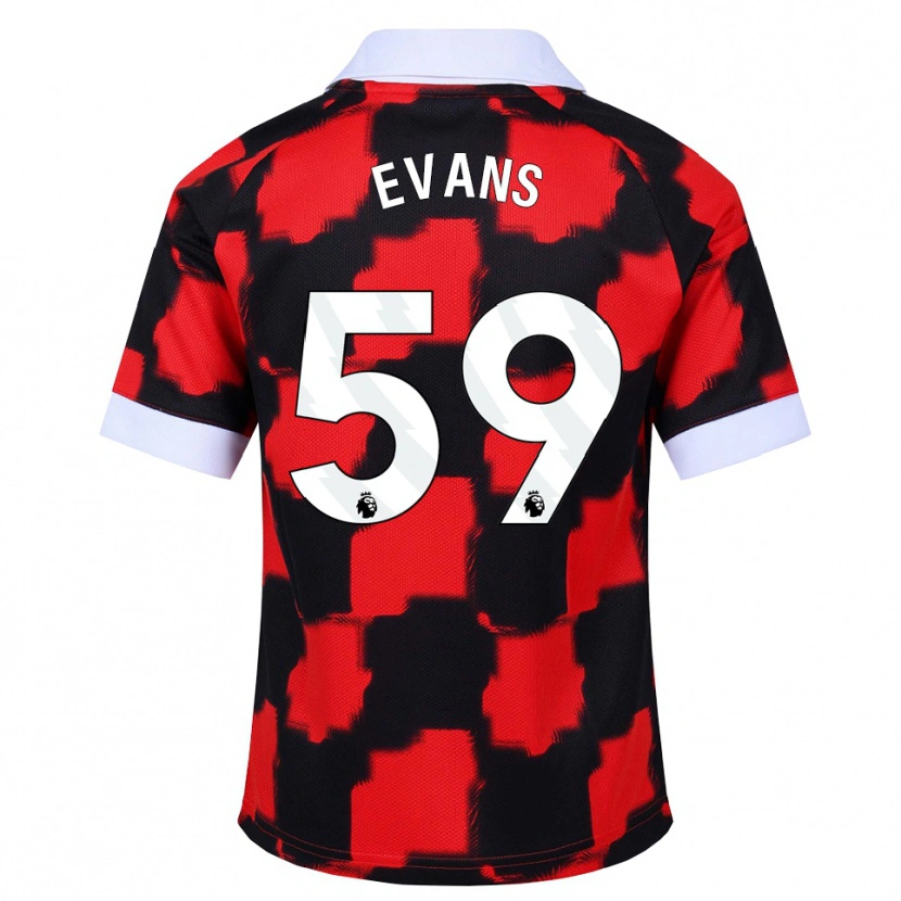 Danxen Criança Camisola Aidan Evans #59 Vermelho Branco Preto Alternativa 2026/27 Camisa