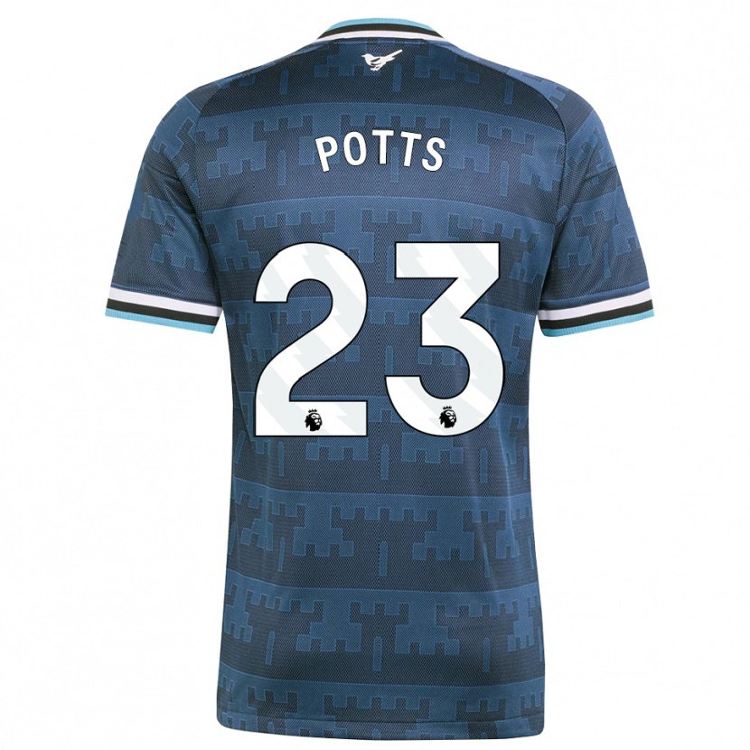 Danxen Criança Camisola Charlotte Potts #23 Amarelo Preto Azul Alternativa 2026/27 Camisa