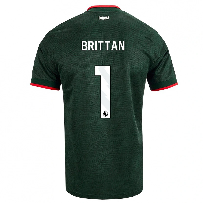 Danxen Criança Camisola Harry Brittan #1 Verde Escuro Vermelho Alternativa 2026/27 Camisa