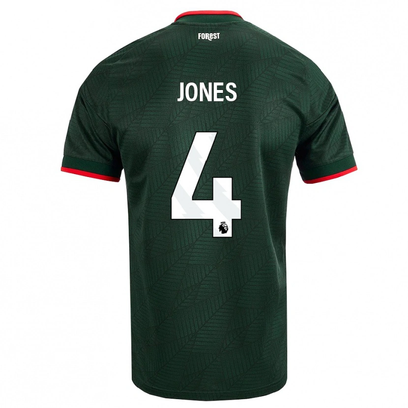 Danxen Criança Camisola Brodie Jones #4 Verde Escuro Vermelho Alternativa 2026/27 Camisa