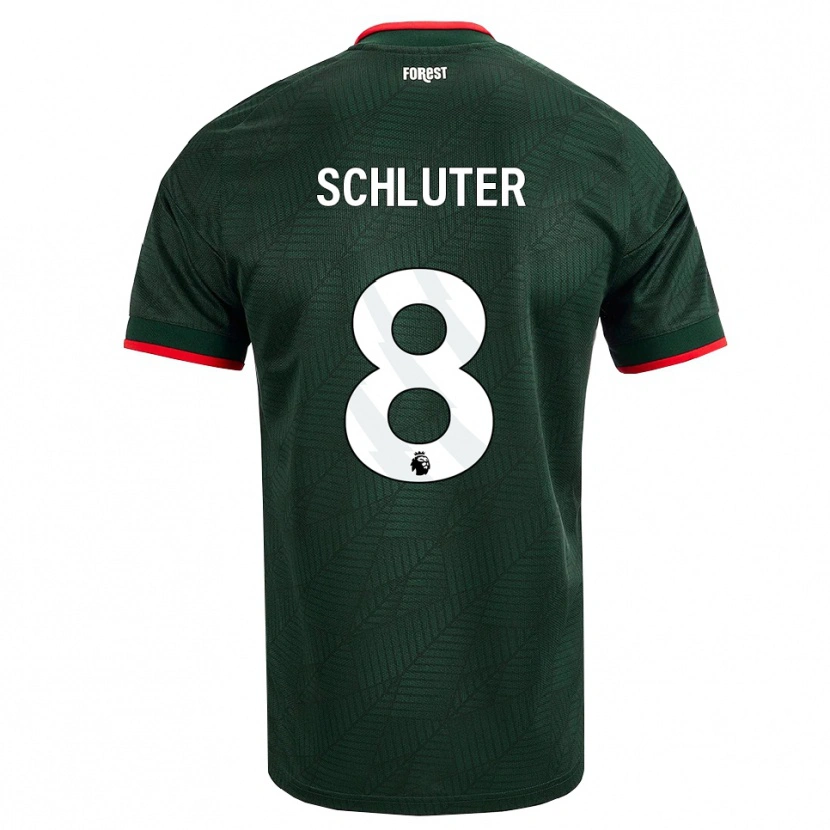 Danxen Criança Camisola Gabriel Schluter #8 Verde Escuro Vermelho Alternativa 2026/27 Camisa