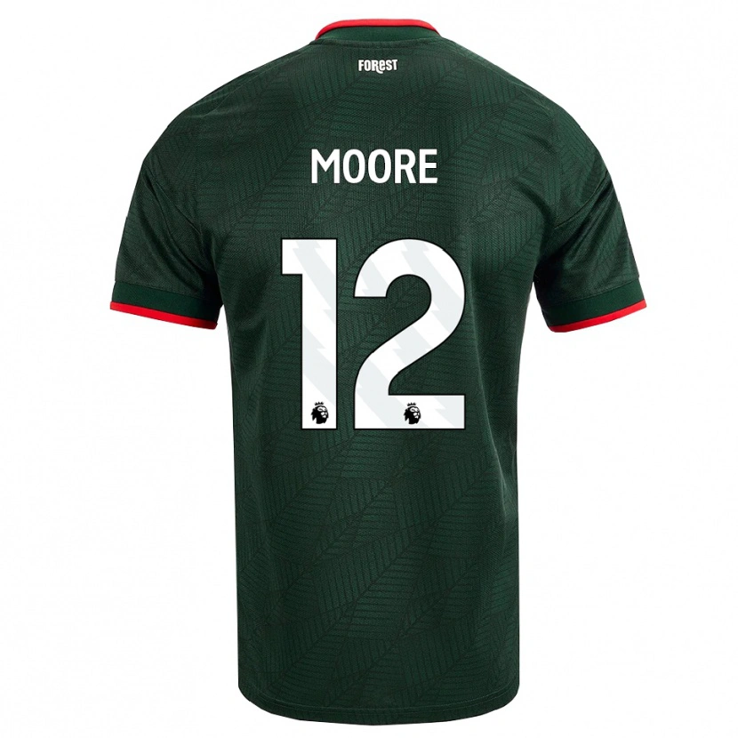 Danxen Criança Camisola Daniel Moore #12 Verde Escuro Vermelho Alternativa 2026/27 Camisa