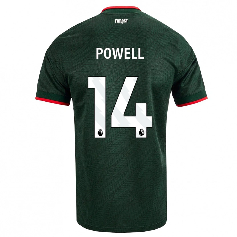 Danxen Criança Camisola Jayden Powell #14 Verde Escuro Vermelho Alternativa 2026/27 Camisa