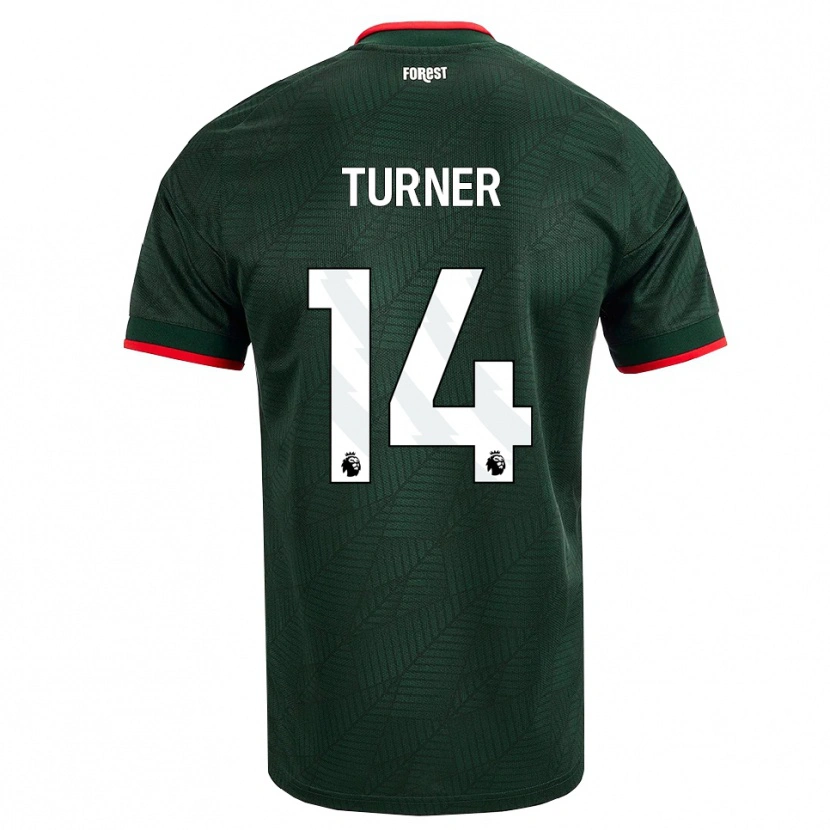 Danxen Criança Camisola Luca Turner #14 Verde Escuro Vermelho Alternativa 2026/27 Camisa