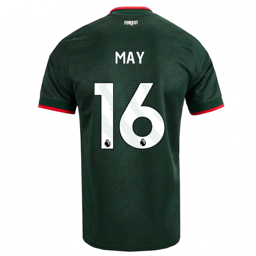 Danxen Criança Camisola Brandon May #16 Verde Escuro Vermelho Alternativa 2026/27 Camisa
