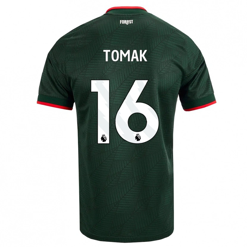 Danxen Criança Camisola Jaxon Tomak #16 Verde Escuro Vermelho Alternativa 2026/27 Camisa