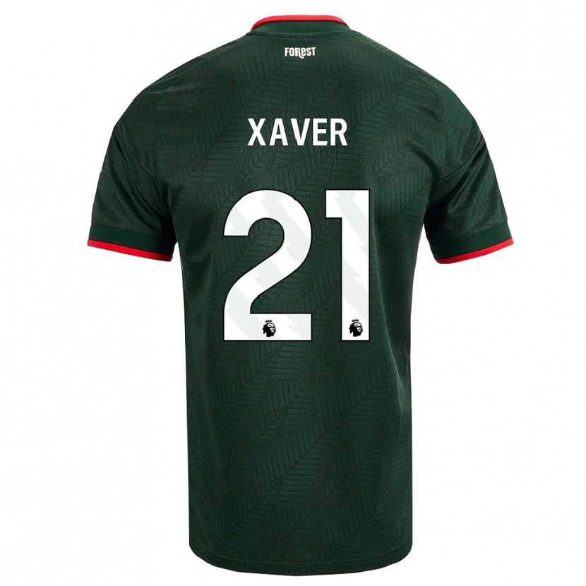 Danxen Criança Camisola Xaver Schlager #21 Verde Escuro Vermelho Alternativa 2026/27 Camisa