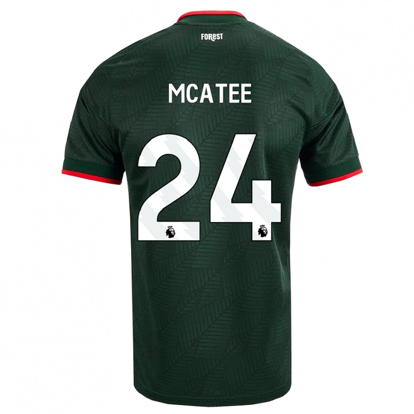 Danxen Criança Camisola James Mcatee #24 Verde Escuro Vermelho Alternativa 2026/27 Camisa