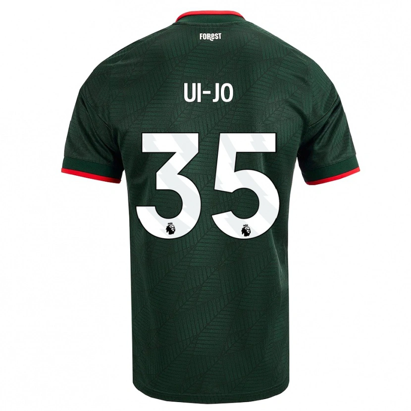 Danxen Criança Camisola Ui-Jo Hwang #35 Verde Escuro Vermelho Alternativa 2026/27 Camisa