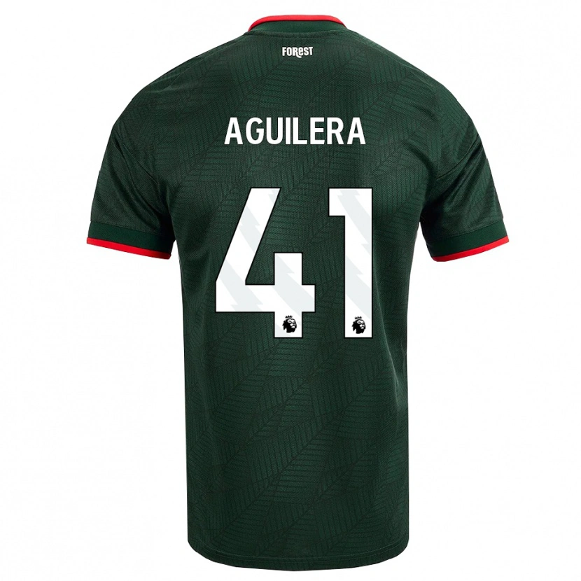 Danxen Criança Camisola Brandon Aguilera #41 Verde Escuro Vermelho Alternativa 2026/27 Camisa