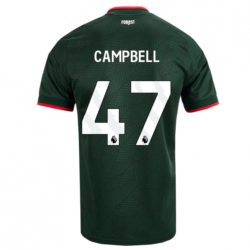 Danxen Criança Camisola Luke Campbell #47 Verde Escuro Vermelho Alternativa 2026/27 Camisa