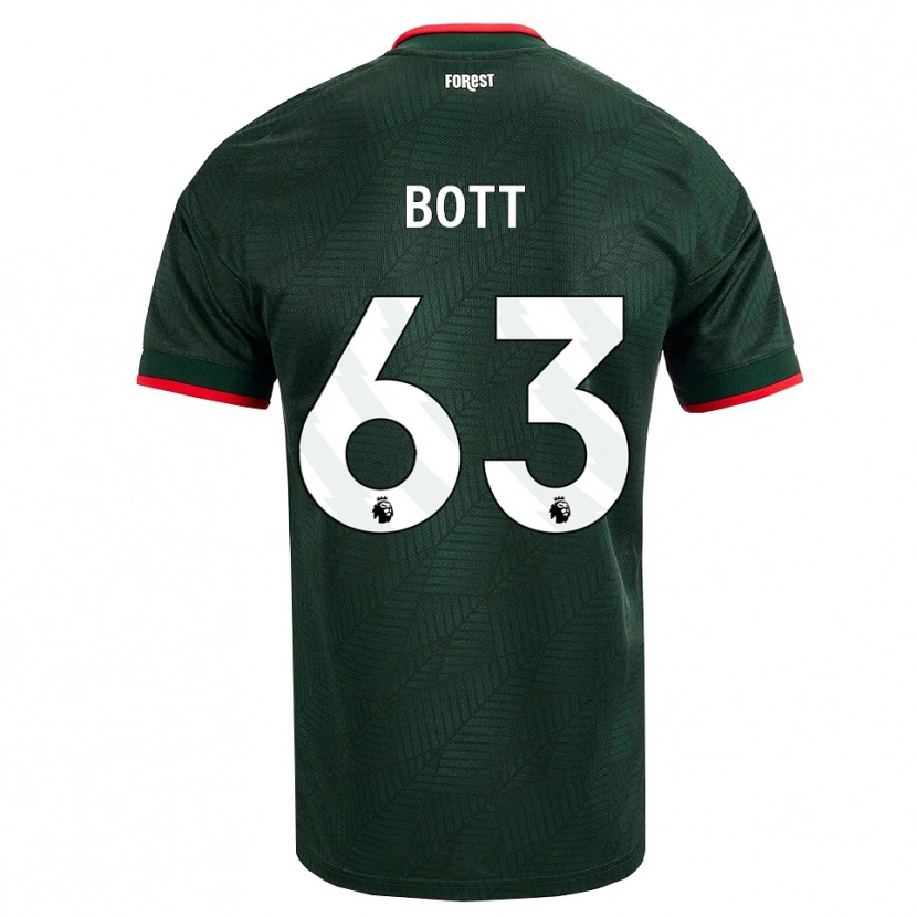 Danxen Criança Camisola Aaron Bott #63 Verde Escuro Vermelho Alternativa 2026/27 Camisa