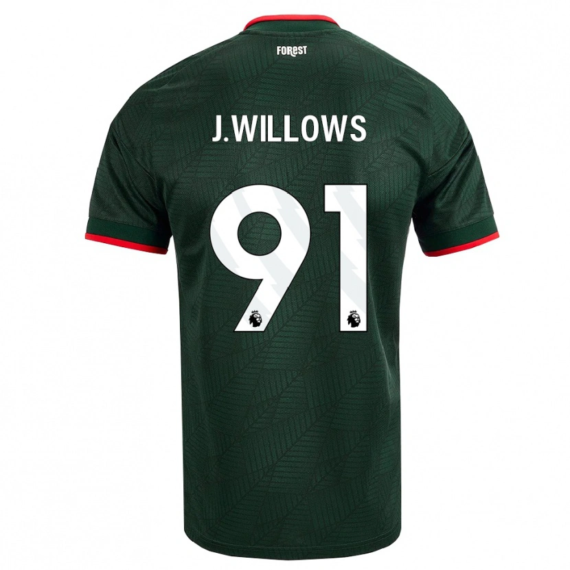 Danxen Criança Camisola Jordan Willows #91 Verde Escuro Vermelho Alternativa 2026/27 Camisa