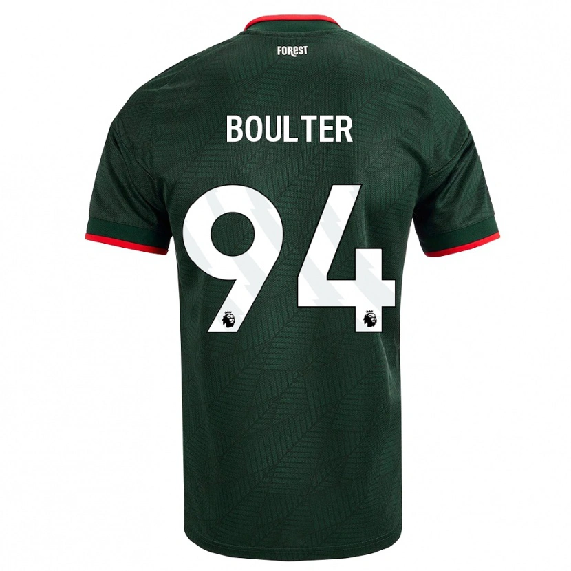 Danxen Criança Camisola Evan Boulter #94 Verde Escuro Vermelho Alternativa 2026/27 Camisa