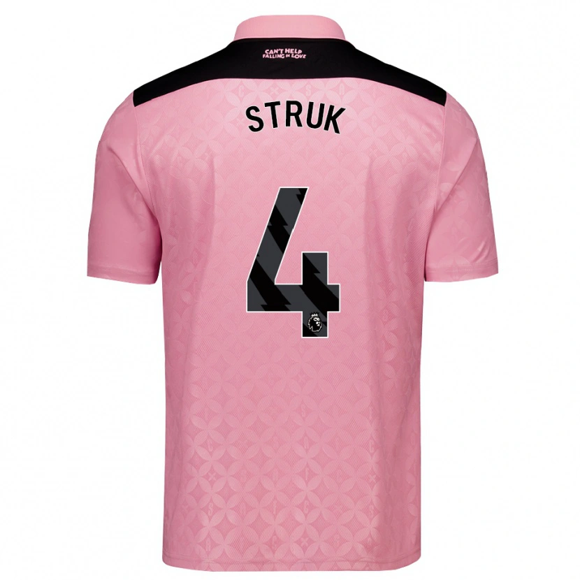 Danxen Criança Camisola Ivan Struk #4 Lightpink Preto Alternativa 2026/27 Camisa