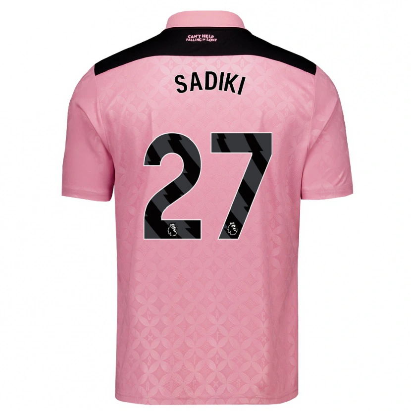 Danxen Criança Camisola Noah Sadiki #27 Lightpink Preto Alternativa 2026/27 Camisa