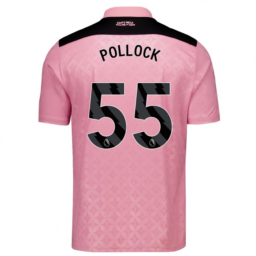 Danxen Criança Camisola Alfie Pollock #55 Lightpink Preto Alternativa 2026/27 Camisa