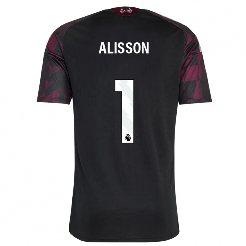 Danxen Criança Camisola Alisson Ramses Becker #1 Preto Branco Roxo Terceiro 2026/27 Camisa