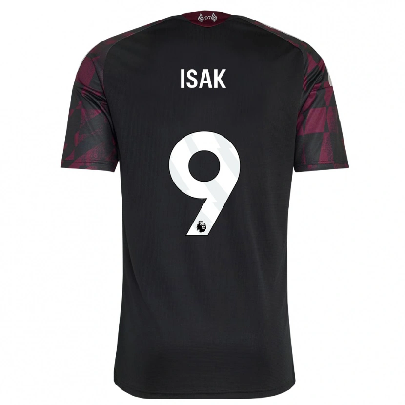 Danxen Criança Camisola Alexander Isak #9 Preto Branco Roxo Terceiro 2026/27 Camisa