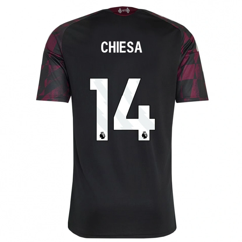Danxen Criança Camisola Federico Chiesa #14 Preto Branco Roxo Terceiro 2026/27 Camisa