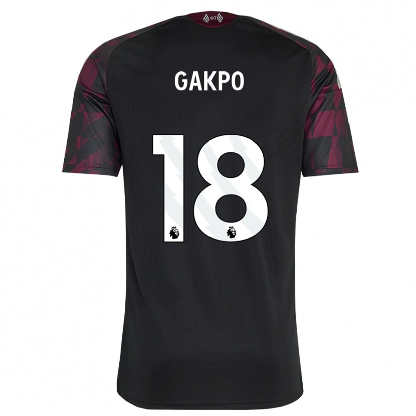 Danxen Criança Camisola Cody Gakpo #18 Preto Branco Roxo Terceiro 2026/27 Camisa