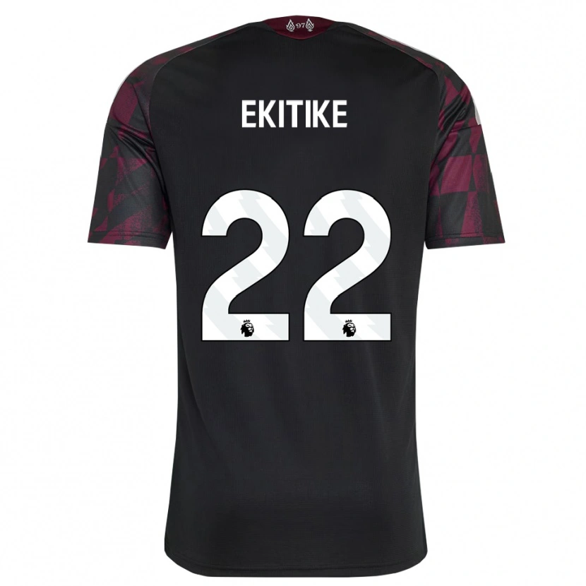 Danxen Criança Camisola Hugo Ekitiké #22 Preto Branco Roxo Terceiro 2026/27 Camisa