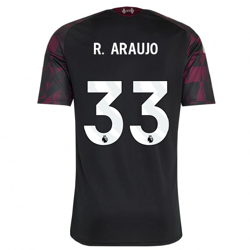 Danxen Criança Camisola Ronald Araujo #33 Preto Branco Roxo Terceiro 2026/27 Camisa