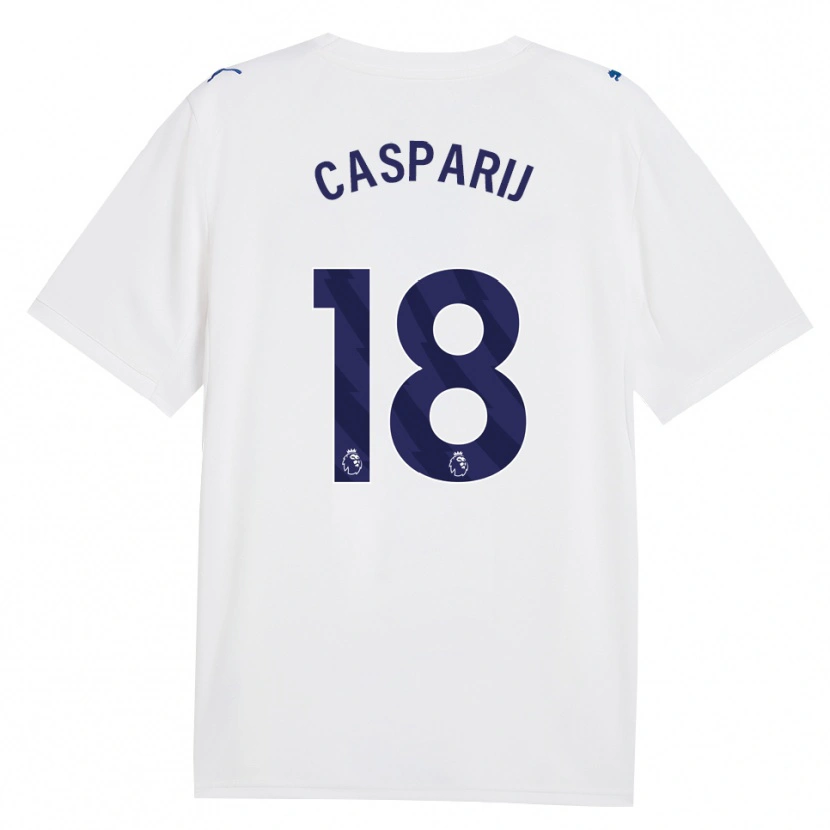 Danxen Criança Camisola Kerstin Casparij #18 Marinha Branco Terceiro 2026/27 Camisa