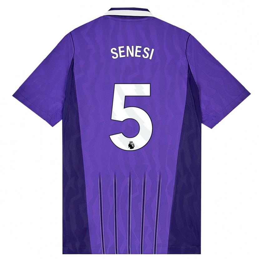 Danxen Criança Camisola Marcos Senesi #5 Roxo Branco Terceiro 2026/27 Camisa