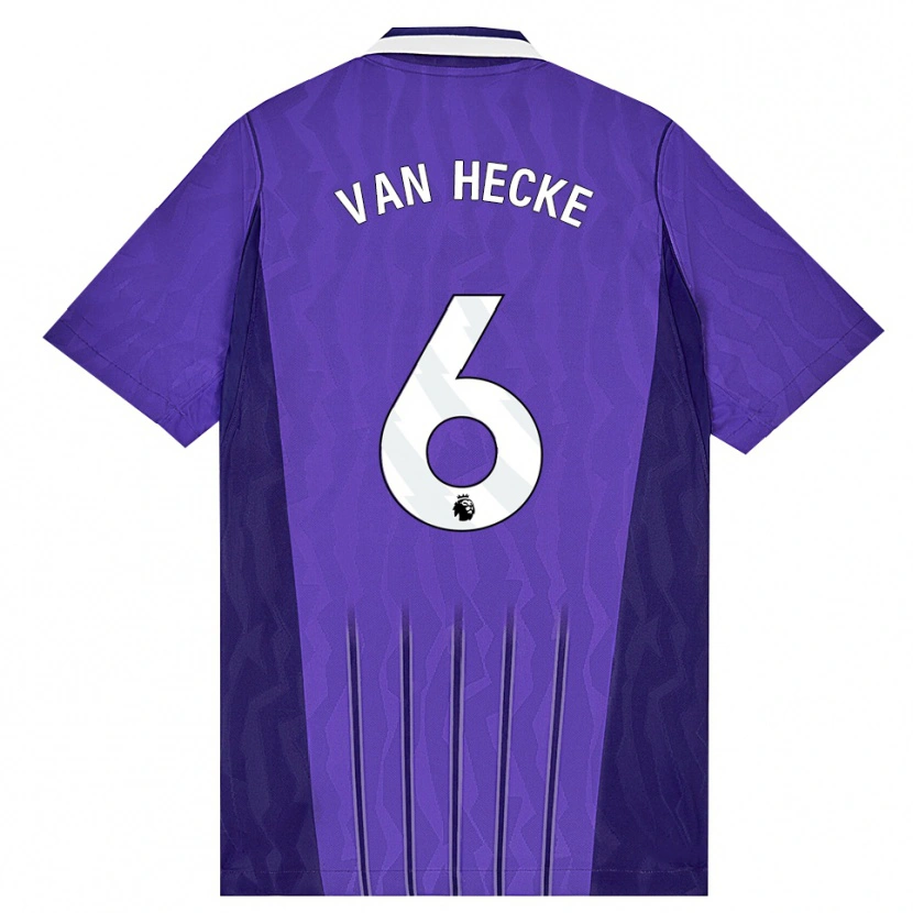 Danxen Criança Camisola Jan Paul Van Hecke #6 Roxo Branco Terceiro 2026/27 Camisa