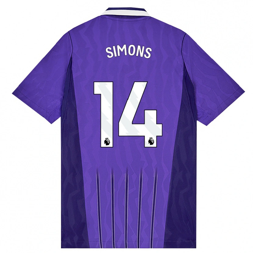 Danxen Criança Camisola Zach Simons #14 Roxo Branco Terceiro 2026/27 Camisa