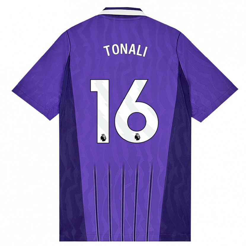 Danxen Criança Camisola Sandro Tonali #16 Roxo Branco Terceiro 2026/27 Camisa