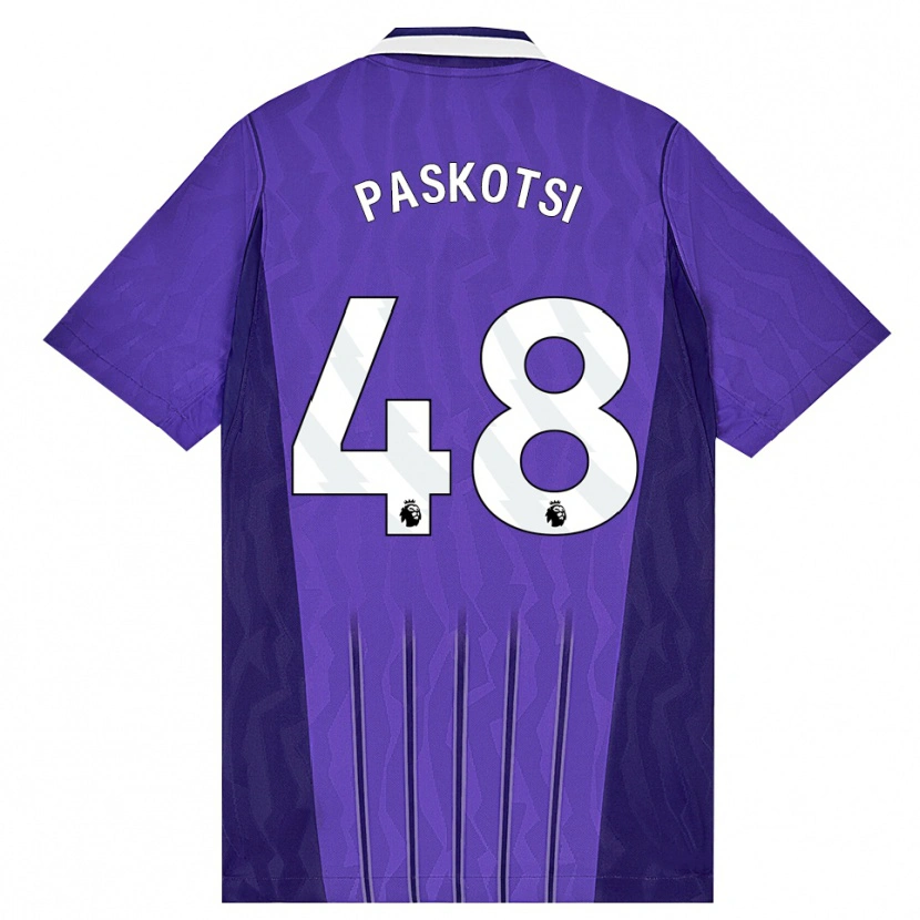 Danxen Criança Camisola Maksim Paskotsi #48 Roxo Branco Terceiro 2026/27 Camisa