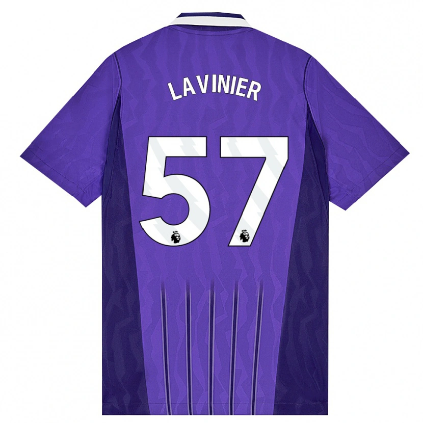 Danxen Criança Camisola Marcel Lavinier #57 Roxo Branco Terceiro 2026/27 Camisa