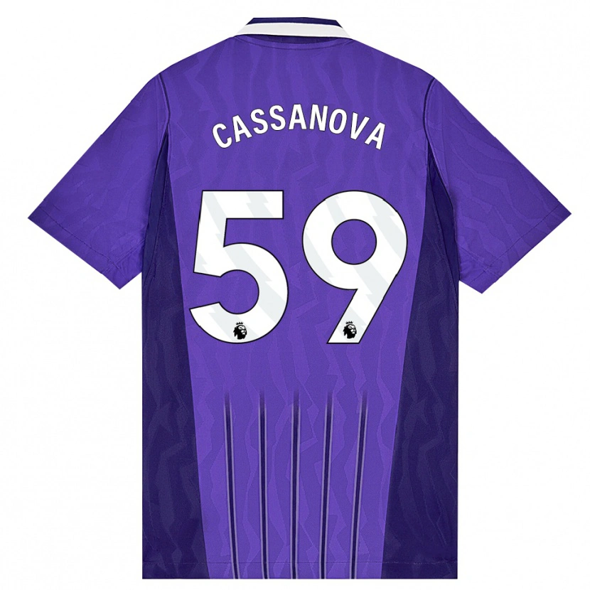 Danxen Criança Camisola Dante Cassanova #59 Roxo Branco Terceiro 2026/27 Camisa
