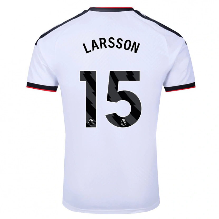 Danxen Criança Camisola Hugo Larsson #15 Branco Preto Vermelho Principal 2026/27 Camisa