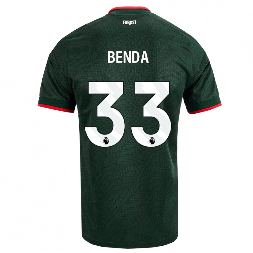 Danxen Criança Camisola Steven Benda #33 Verde Escuro Vermelho Alternativa 2026/27 Camisa