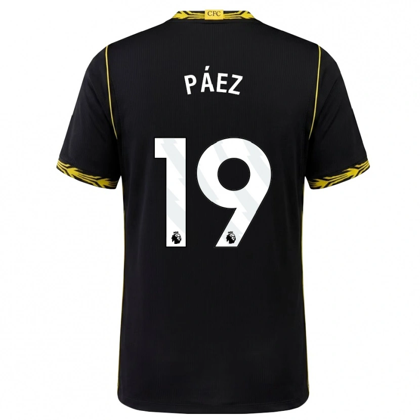 Danxen Homem Camisola Kendry Páez #19 Preto Amarelo Alternativa 2026/27 Camisa
