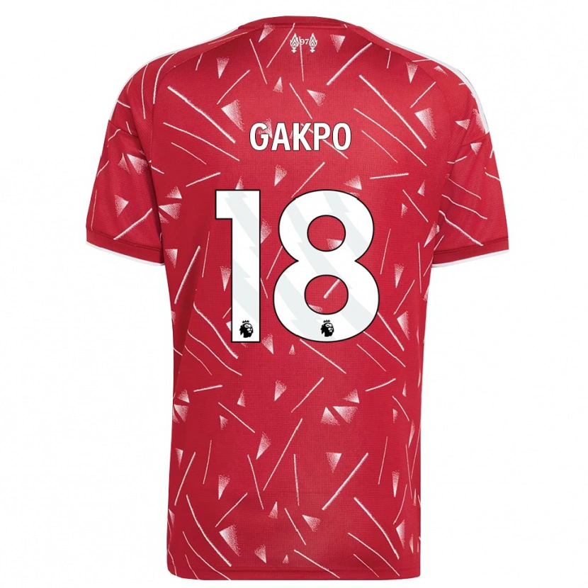 Danxen Homem Camisola Cody Gakpo #18 Branco Vermelho Principal 2026/27 Camisa