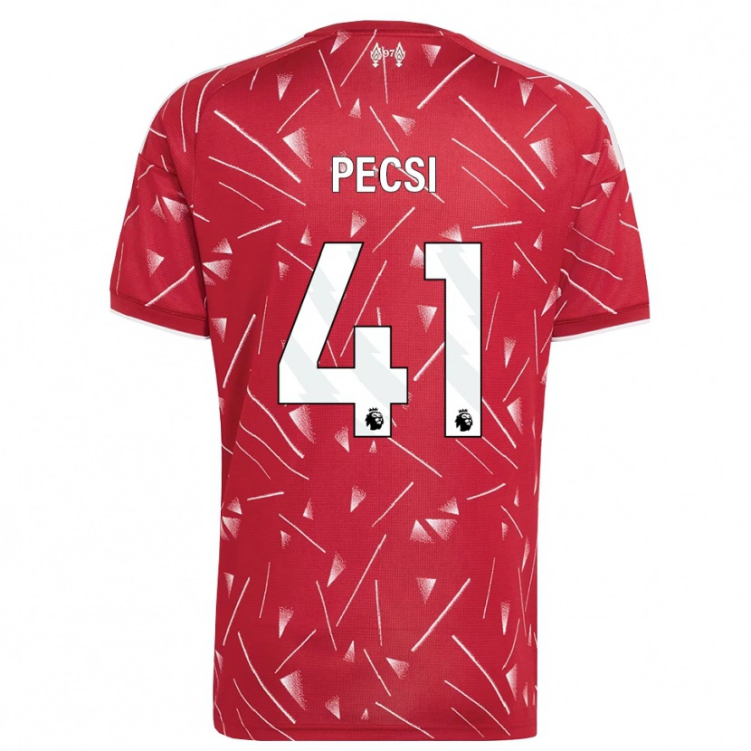 Danxen Homem Camisola Ármin Pécsi #41 Branco Vermelho Principal 2026/27 Camisa