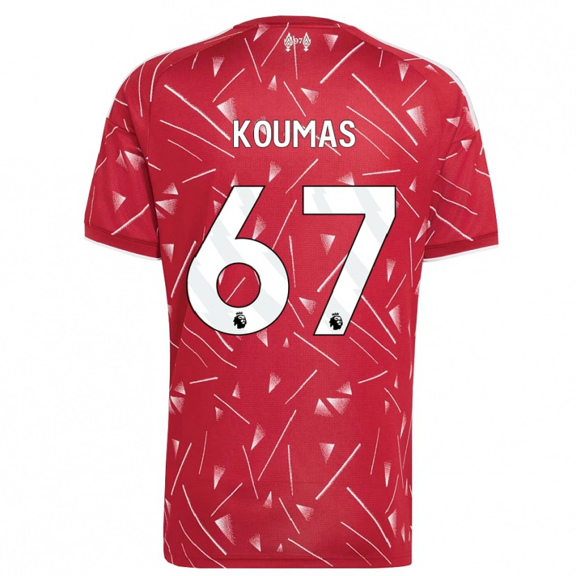 Danxen Homem Camisola Lewis Koumas #67 Branco Vermelho Principal 2026/27 Camisa